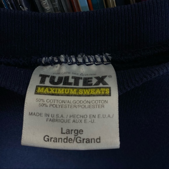Vintage 90s Tultex Maximum Sweats Navy Sweater - Picture 3 of 3